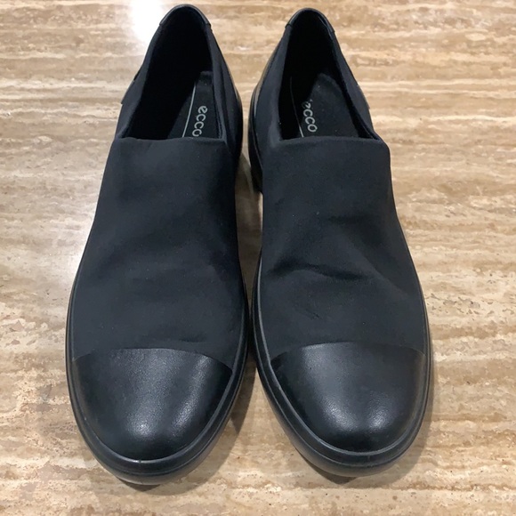 Ecco Soft 7 Black Wedge Slip On Shoes - Picture 3 of 5